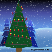 Moho Winterbilder - Baum mit Lichterkette