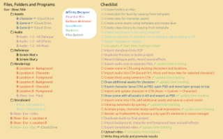Ingos Animationsprojekt Checklist